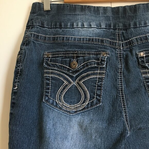 Vintage KD Medium Blue Stretchy Pull-On Denim Jeans - Picture 6 of 16
